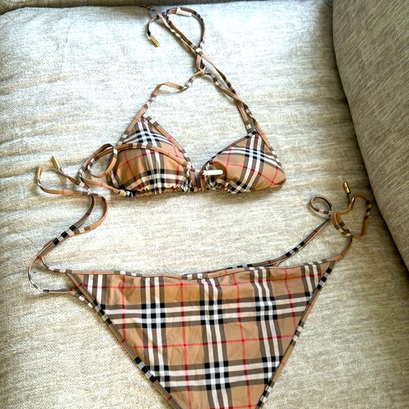 Two piece Burberry bikini worn only twice good condition